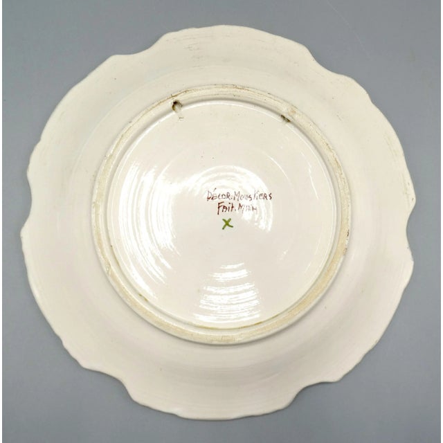 Antique French Moustiers Large Plate With Unicorn Hand Painted For Sale - Image 10 of 12
