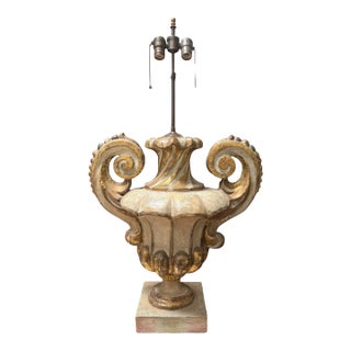 Antique 18th C Giltwood Urn Now a Table Lamp For Sale