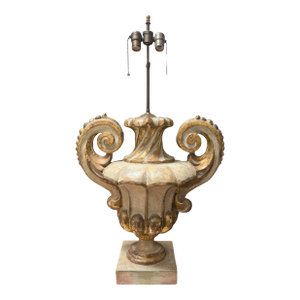 Antique 18th C Giltwood Urn Now a Table Lamp