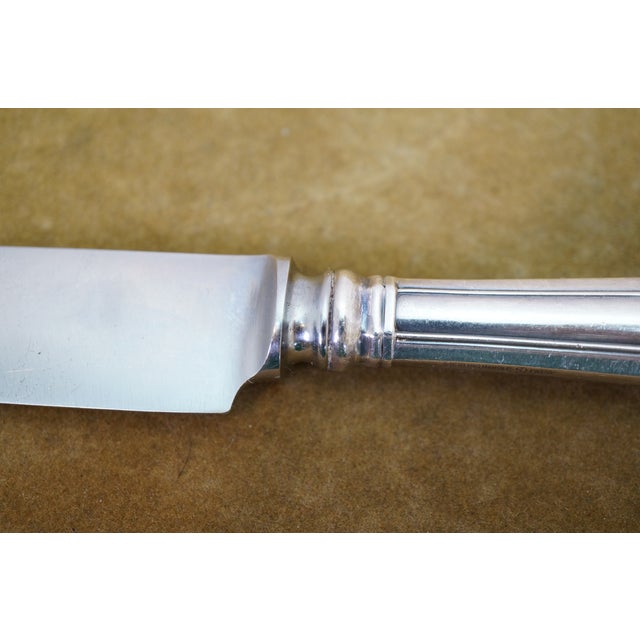 Silver Vintage Gorham Fairfax Sterling Silver Handle Stainless Steel Blade Knives - 6 pcs For Sale - Image 8 of 10