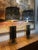 Gold 1980s Gold and Black Pierre Cardin Style Metal Table Lamps - a Pair For Sale - Image 8 of 13