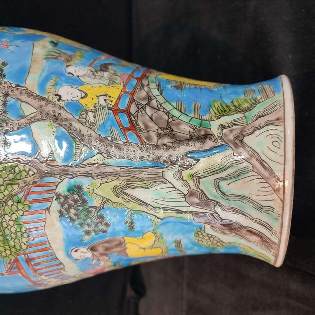 White Chinese Ceramic Pot,Kangxi Marked Blue Ground FamilleVerte Porcelain Ginger Jar Hand Painted Playing Children Pattern For Sale - Image 8 of 12