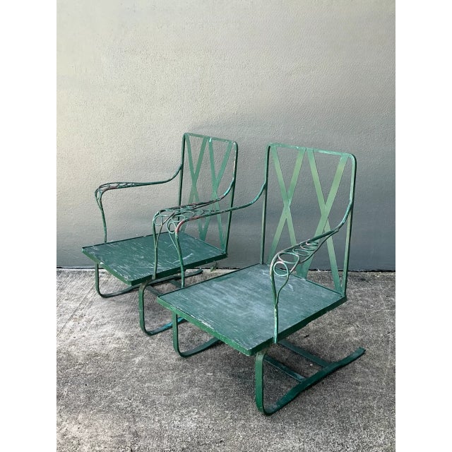 Vintage Sculptural Iron Springer Lounge Chairs - A Pair For Sale In West Palm - Image 6 of 16