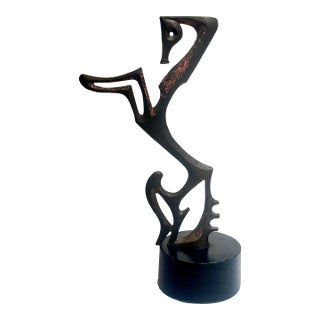 1960s Brass Patinated Horse Sculpture Attributed to Frederic Weinberg For Sale