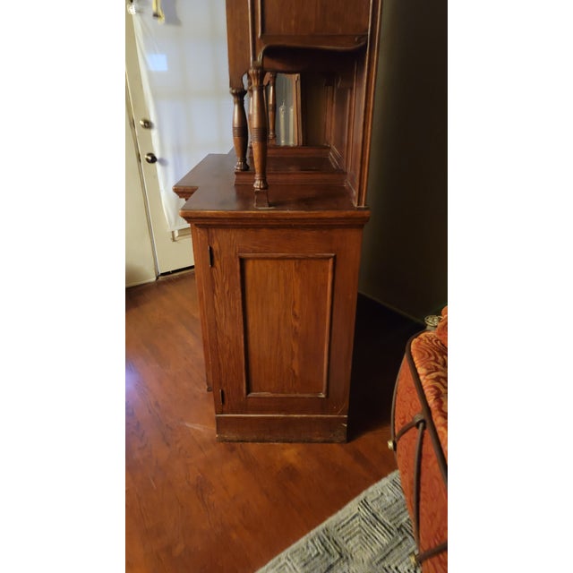 Late 19th Century 1890s Rare Art Nouveau Eugene Gaillard Siegfried Bing Oak Hutch Sideboard Signed For Sale - Image 5 of 18