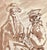 Two men watercolor on paper, estate stamp on the back. Marianna Van Rossen Hoogendyk (1924-2008) was born in Connecticut...