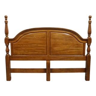 Sumter Furniture Solid Oak Country French King Size Poster Headboard For Sale