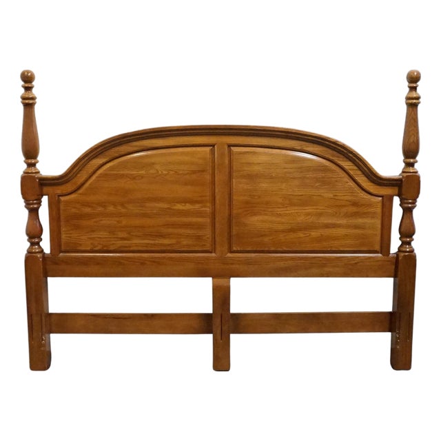 Sumter Furniture Solid Oak Country French King Size Poster Headboard For Sale