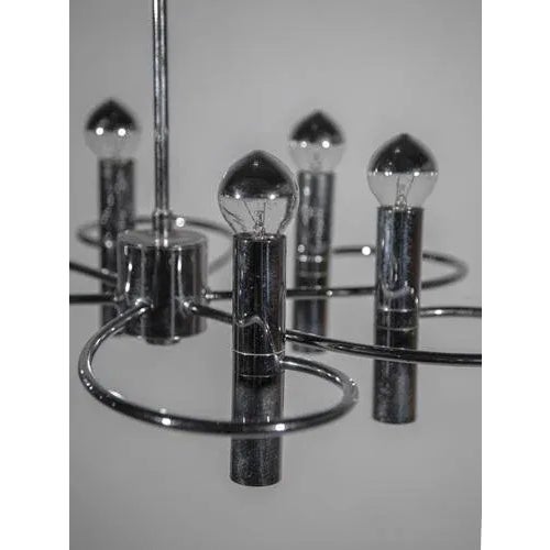 Spider Chrome Chandelier attributed to Gaetano Sciolari, 1969 For Sale - Image 9 of 13