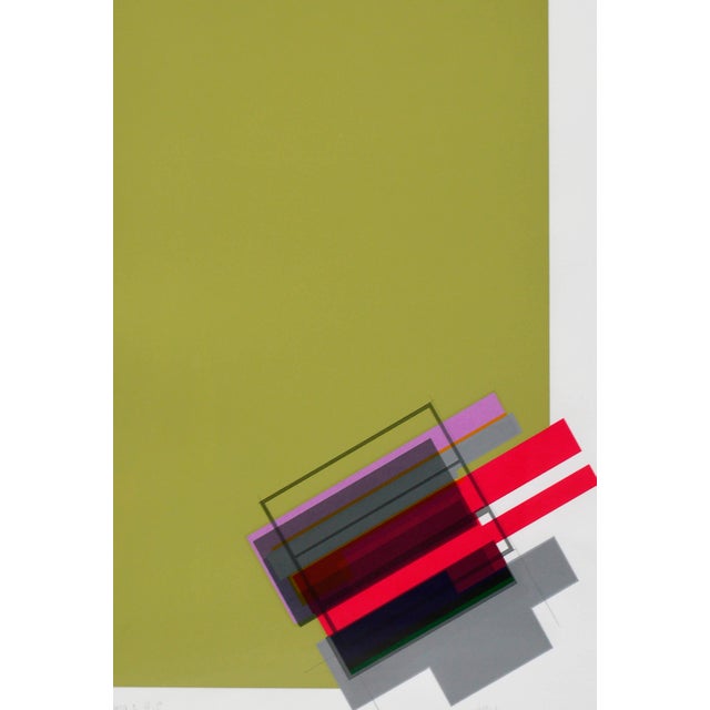 "Legato 2" - Chartreuse Abstract Geometric Screen Print by Michael Hale For Sale - Image 4 of 7