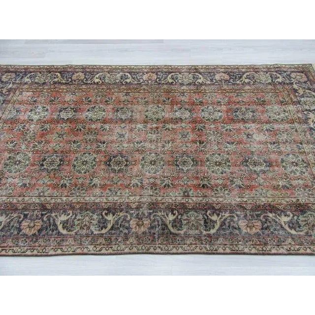Vintage Distressed Turkish Rug - 4'6" x 8'1" For Sale - Image 4 of 6