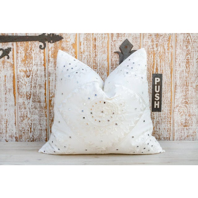 Indian Sheesha Embroidered Pillow For Sale - Image 3 of 8