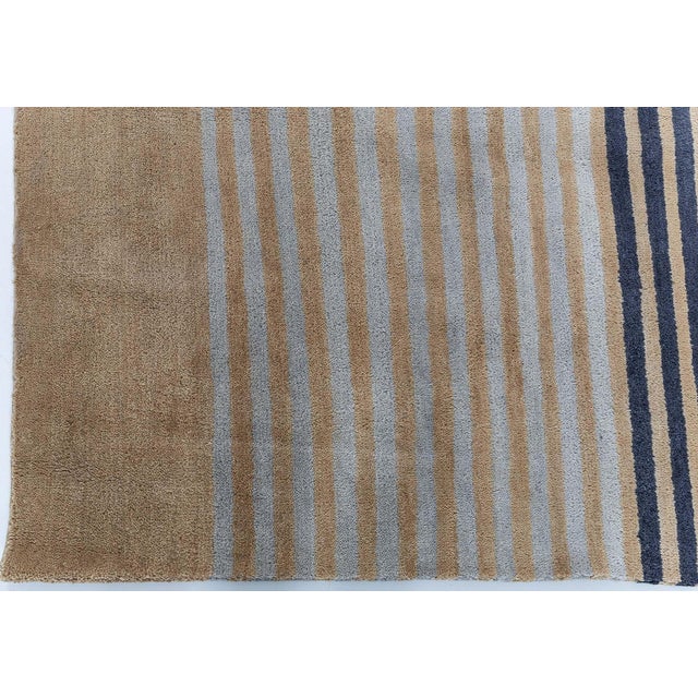 Tan Contemporary Art Deco-Inspired Geometric Warm Tan Carpet by Doris Leslie Blau For Sale - Image 8 of 10