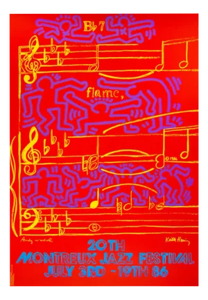 Andy Warhol & Keith Haring, Montreux Jazz Festival, 1986, Print