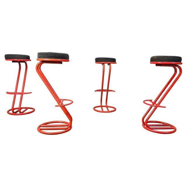 Metal Bar Stools, 1980s, Set of 4 For Sale - Image 13 of 13