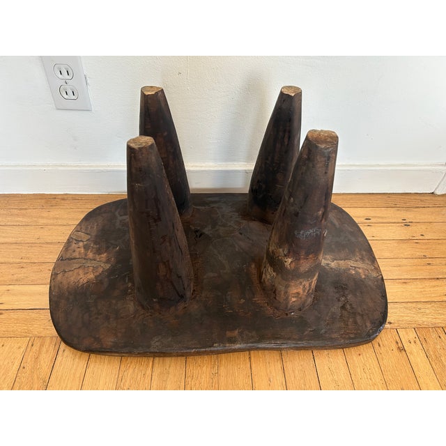 Vintage Rustic African Senufo Stool - Hand Carved Wood For Sale - Image 10 of 13