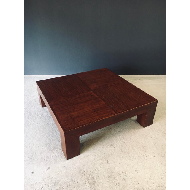 Brown Postmodern Coffee Table in the style of Parsons, 1980s For Sale - Image 8 of 18
