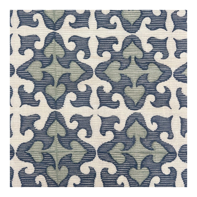 Hand Printed Raoul Textiles Jules Linen Fabric- By the Yard For Sale