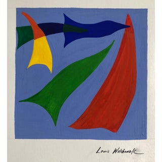 Louis Wolchonok Early Abstract Expressionist Gouache Painting WPA Jewish Artist For Sale