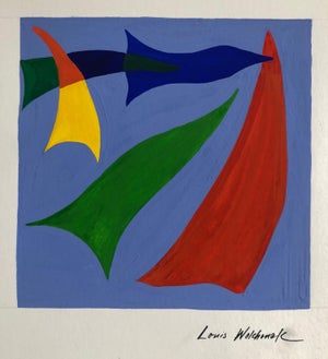 Louis Wolchonok Early Abstract Expressionist Gouache Painting WPA Jewish Artist