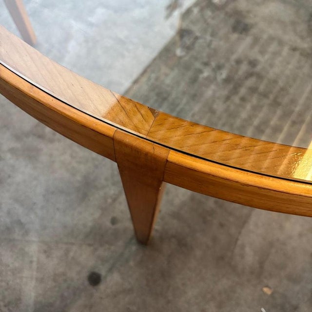 Wood Mid-Century Cherrywood Coffee Table with Glass Top For Sale - Image 7 of 10