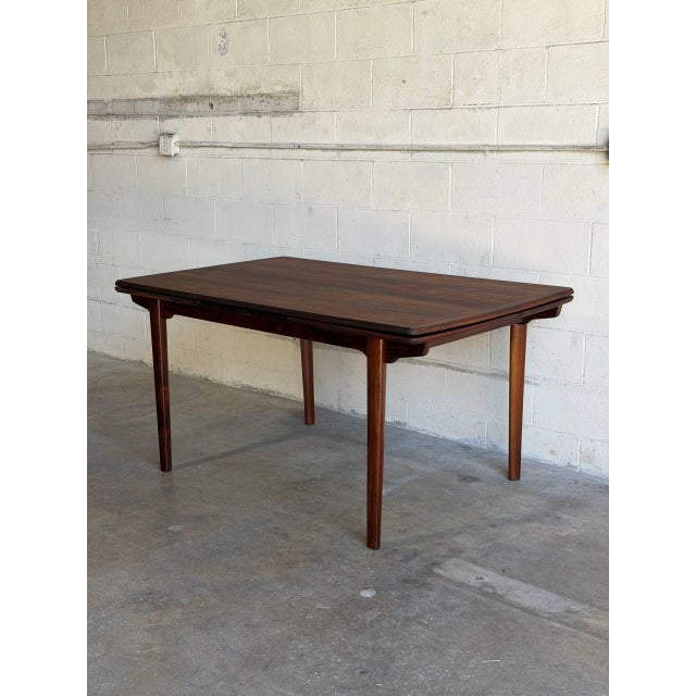 Mid-Century Modern Danish Rosewood Rectangle Dining Table Expandable Table Denmark 1960s For Sale - Image 3 of 10