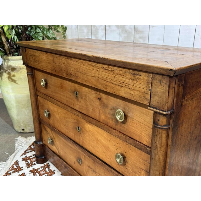 19th Century Empire Cherry Wood Chest of Drawers For Sale - Image 4 of 18