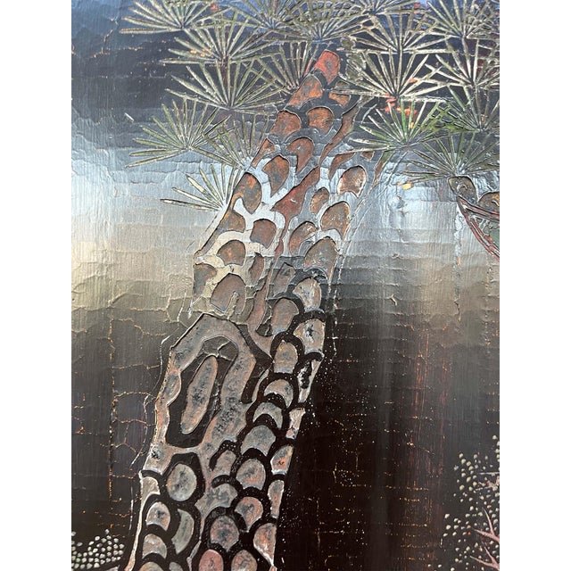 Antique Chinese Coromandel Four Panel Folding Screen For Sale - Image 9 of 10