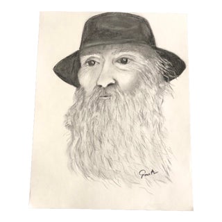 “With the Flow” Original Contemporary Charcoal Portrait Drawing by Nancy Smith For Sale