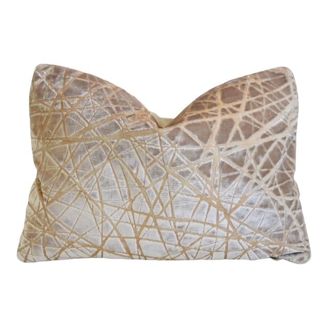 Designer Kravet Couture Parisio Cut Velvet Feather/Down Pillows 23" X 17" For Sale