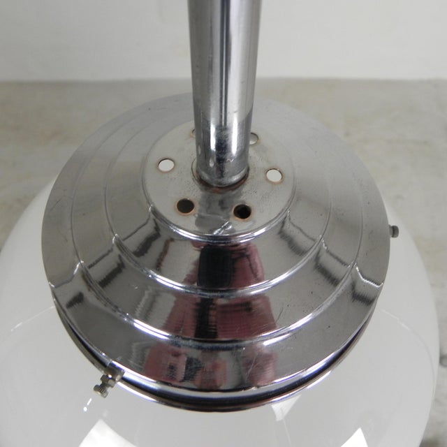 1930s Art Deco Pendant Lamp with White Globe, 1930s For Sale - Image 5 of 13