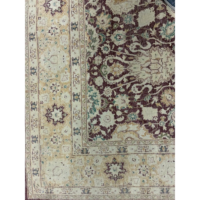 Mid 20th Century Hand-Knotted Wool Tabriz-Style Oriental Area Rug For Sale - Image 5 of 7