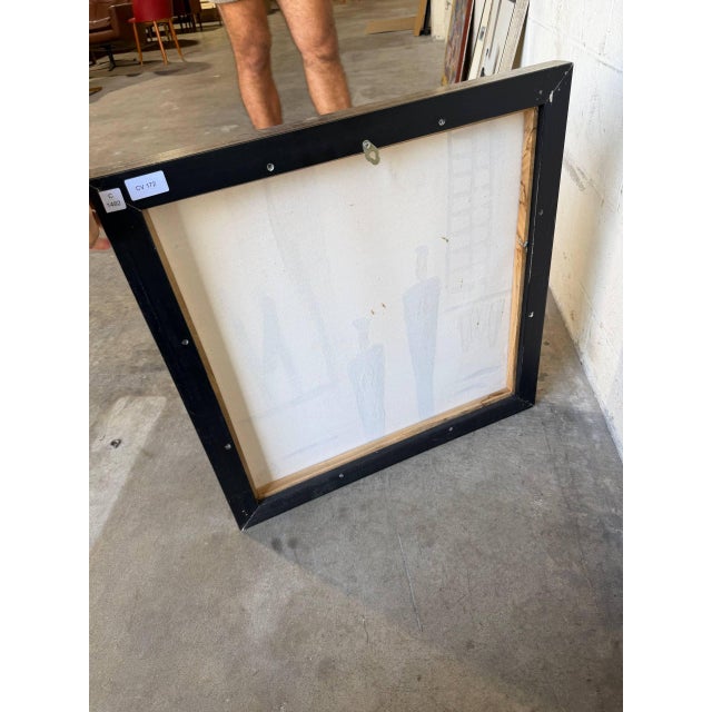 Two Men Painting Art Canvas Vintage Mid-Century Modern For Sale - Image 10 of 10