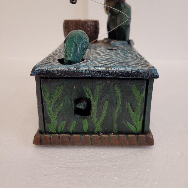 Mechanical Cast Iron Fisherman Money Box, USA, 1950s For Sale - Image 6 of 18