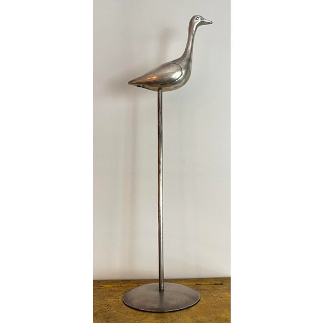 Mid-Century Chrome Crane Figurine Statue or Hat Stand 18" High For Sale - Image 12 of 13
