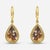 Contemporary Golden Brown Black Sapphire Pear Drop Shape Sapphire Diamond Halo Gold Earrings, A Pair For Sale - Image 3 of 11