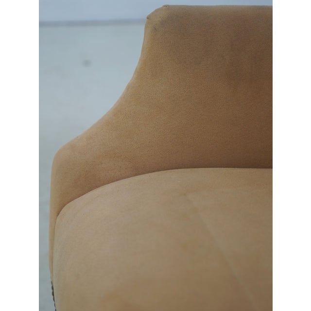 1980s Edward Ferrell Suede Upholstered Settee Loveseat For Sale - Image 5 of 18