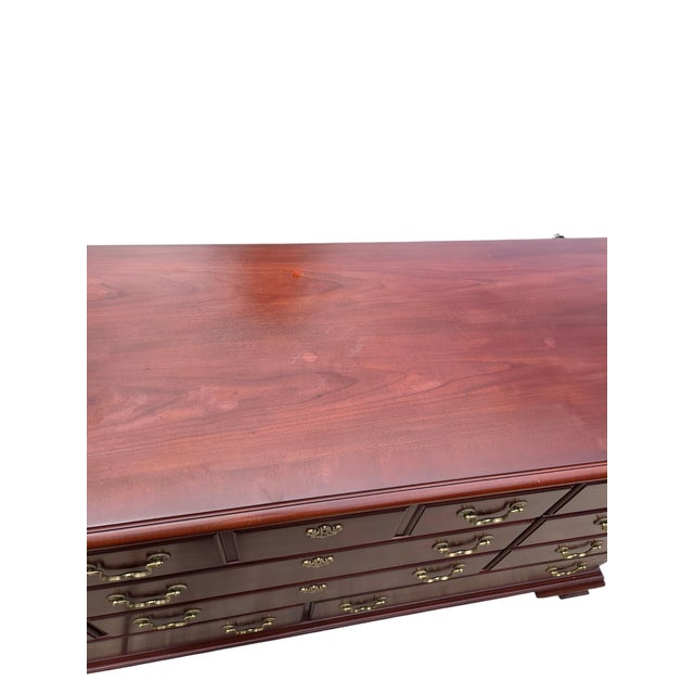 Wood 1990s Thomasville Collectors Cherry Dresser Chest of Drawers Chippendale For Sale - Image 7 of 18