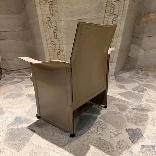 Korium Leather Armchair by Tito Agnoli for Matteo Grassi Italy Post Modern For Sale In San Diego - Image 6 of 18