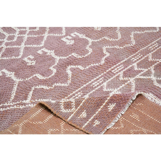 Moroccan Hand Knotted Rug With Organic Wool and Soft Texture,6'9"X9'5" For Sale In New York - Image 6 of 6
