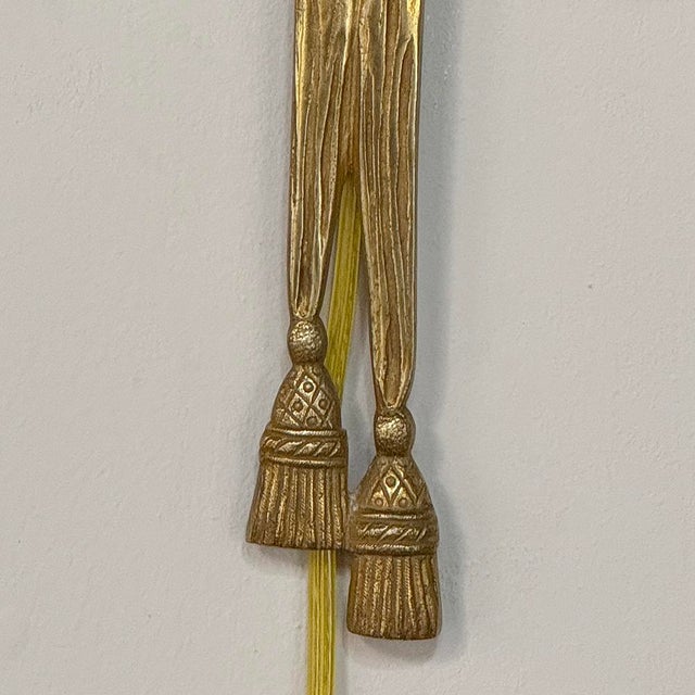 Pair Antique French Louis XVI Neoclassical Cast Brass Wall Sconces For Sale - Image 12 of 12