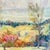 Vintage Impressionist Landscape Painting on Board With Trees, Framed, Mid-Century For Sale - Image 9 of 18