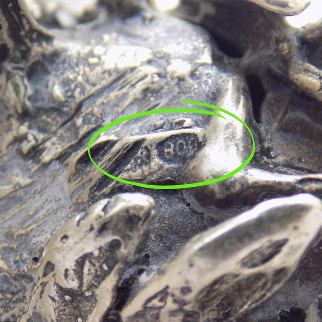 Silver Vintage Italian Handmade Genuine Silver Rooster Cockerel Sculpture Rare Figurine For Sale - Image 8 of 10