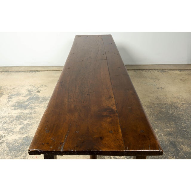 Early 19th Century French Provincial Walnut Farmhouse Refectory Table For Sale - Image 15 of 18