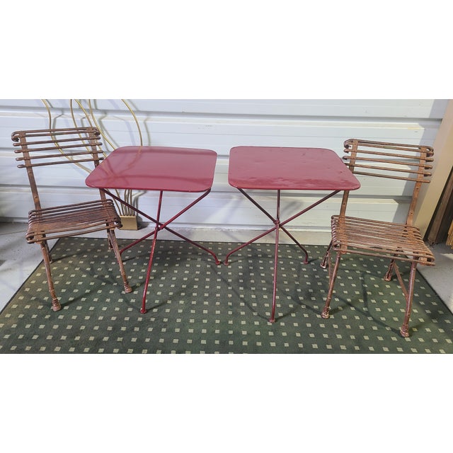 Metal Garden Tables and Chairs, 1890s, Set of 4 For Sale - Image 7 of 15