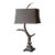 Stag Horn Dark Shade Table Lamp For Sale