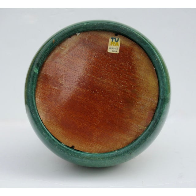 Vintage C.1960's Italian Aldo Tura Malachite Green Goatskin & Brass Lidded Ice Bucket For Sale - Image 18 of 18