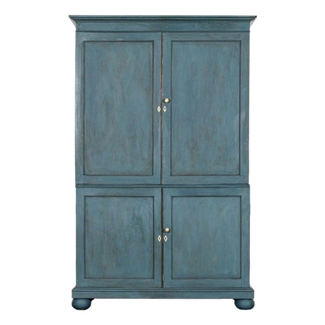 English Painted Mahogany Linen Cabinet, 1880s For Sale