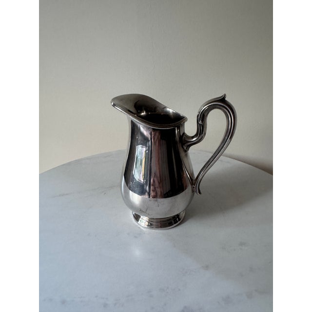 Reed & Barton Vintage Mid Century Modern Reed & Barton "Jamestown" Silver Plate Creamer Silverplate Pitcher Classic Baluster Form For Sale - Image 4 of 8