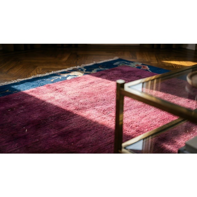 Lovely Red Burgandy Color With Special Chinoiserie Pattern Antique Chinese Art Deco Rug For Sale - Image 12 of 14